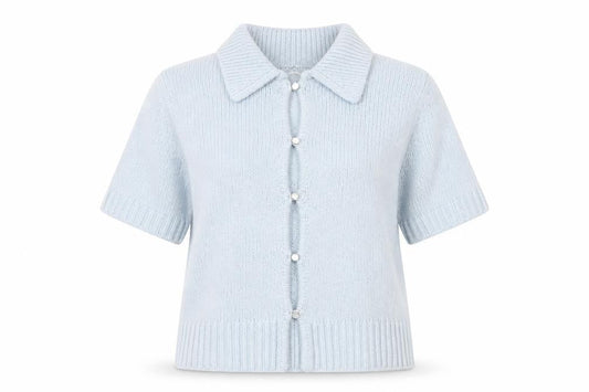 Abercrombie & Fitch Women's Blue Collared Knit Cardigan M
