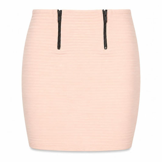 Bershka Women’s Beige Short Pencil Skirt Size S with Zip Detail