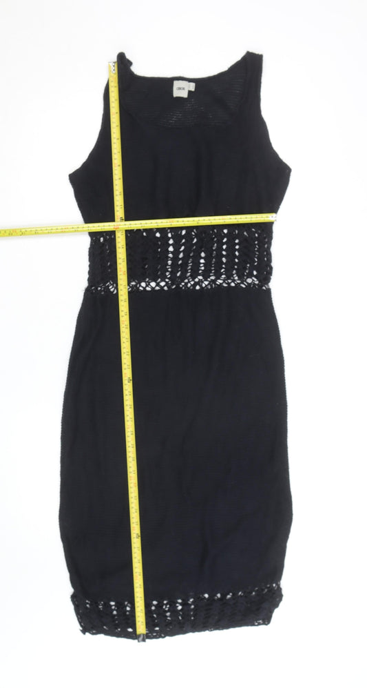 ASOS Women’s Black Knit Crochet Bodycon Dress Size 12