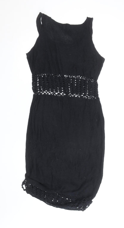 ASOS Women’s Black Knit Crochet Bodycon Dress Size 12