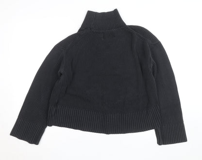 Calvin Klein Jeans Womens Black 2XL Ribbed Roll Neck Pullover Jumper