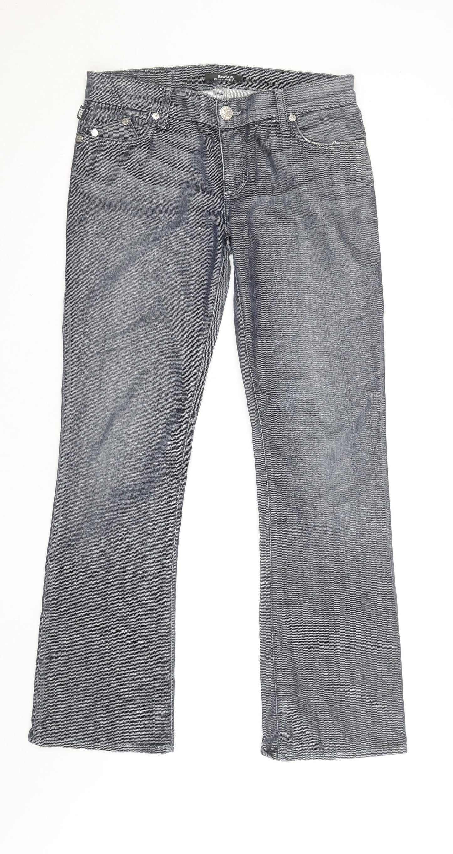 Rock & Republic Men's Grey Bootcut Denim Jeans Size 28
