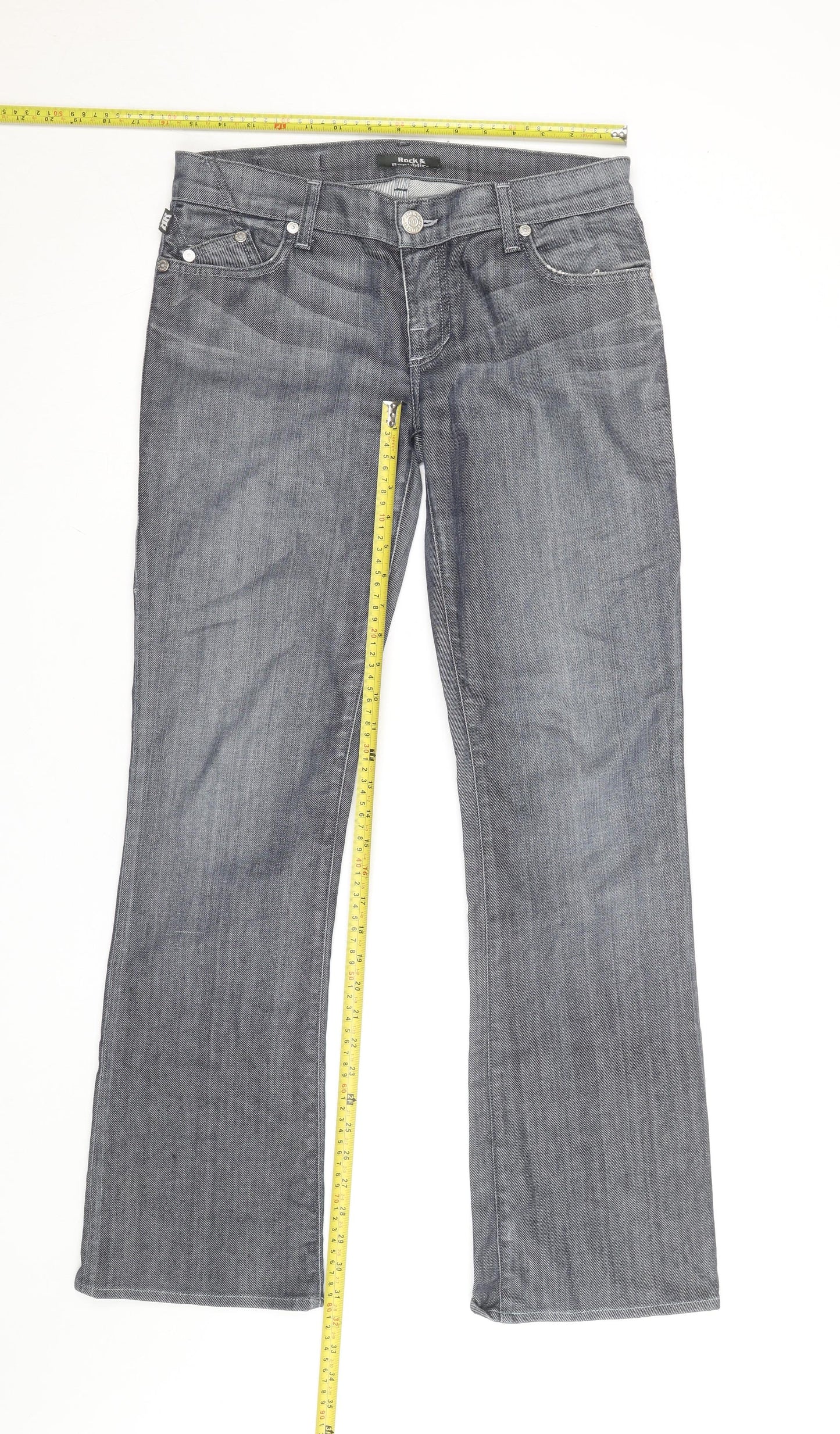 Rock & Republic Men's Grey Bootcut Denim Jeans Size 28