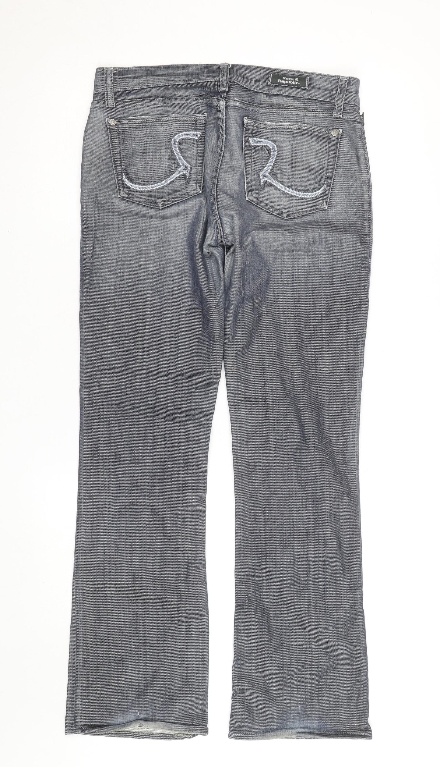 Rock & Republic Men's Grey Bootcut Denim Jeans Size 28