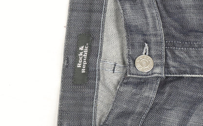 Rock & Republic Men's Grey Bootcut Denim Jeans Size 28