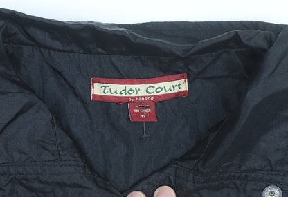 Tudor Court Men's Black Nylon Mid-Length Jacket Size M