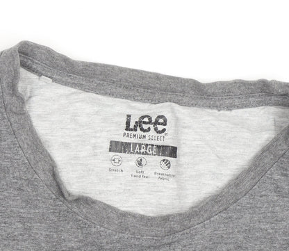 Lee Men’s Grey Long Sleeve Crew Neck Jersey Top Size L