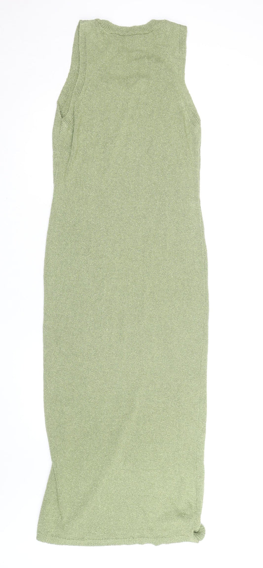 ASOS DESIGN Women’s Green Sleeveless Knit Bodycon Midi Dress Size 8-10
