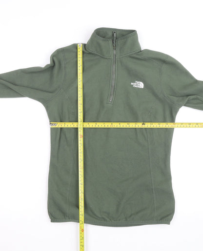 The North Face Womens Green Fleece 1/4 Zip Active Jacket Size S