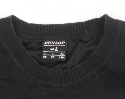 Dunlop Men's Black L Cotton Crew Neck Pullover Jumper