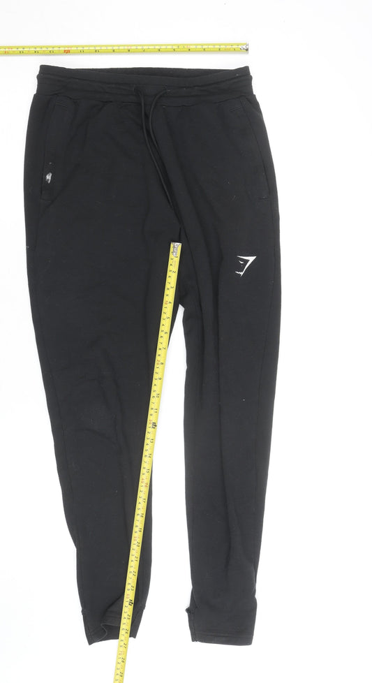 Gymshark Men’s Black Slim Fit Jogger Trousers Size S Activewear