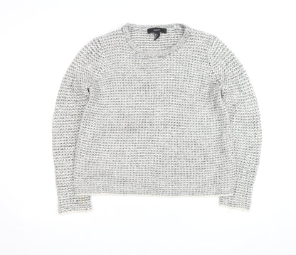 Forever 21 Women’s Grey Chunky-Knit Acrylic Jumper Size L