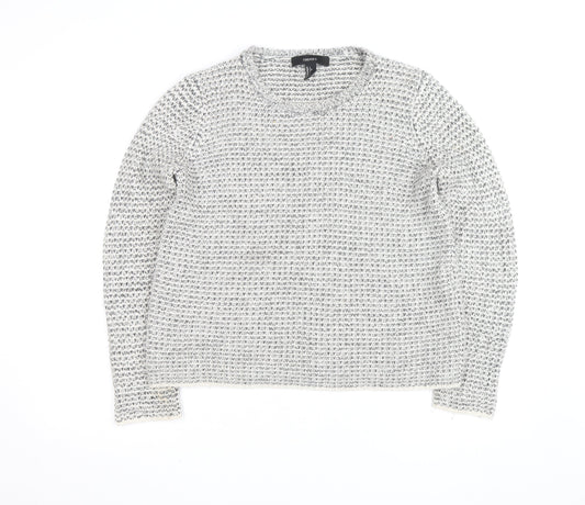Forever 21 Women’s Grey Chunky-Knit Acrylic Jumper Size L