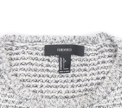 Forever 21 Women’s Grey Chunky-Knit Acrylic Jumper Size L