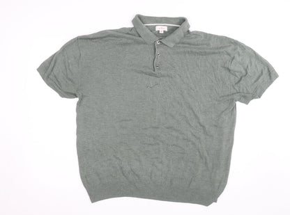 Next Signature Men's Green 2XL Cotton Silk Short Sleeve Polo Shirt