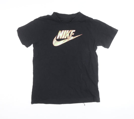 Nike Boys Black Logo T-Shirt Size 10-11 Years Sports Casual Tee