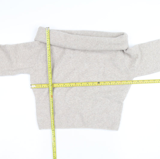 Weekday Women's Beige Wool Blend Cowl Neck Jumper Size M