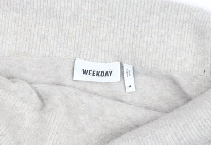 Weekday Women's Beige Wool Blend Cowl Neck Jumper Size M