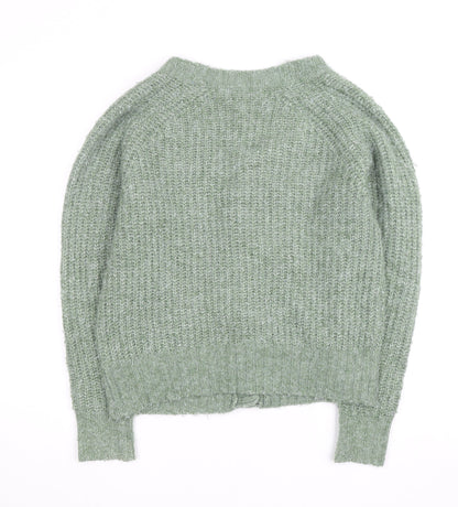 Next Women’s Green Chunky-Knit V-Neck Cardigan Size S