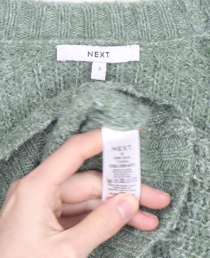 Next Women’s Green Chunky-Knit V-Neck Cardigan Size S