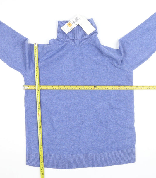 Marks and Spencer Women’s Blue Roll Neck Knit Jumper Size S
