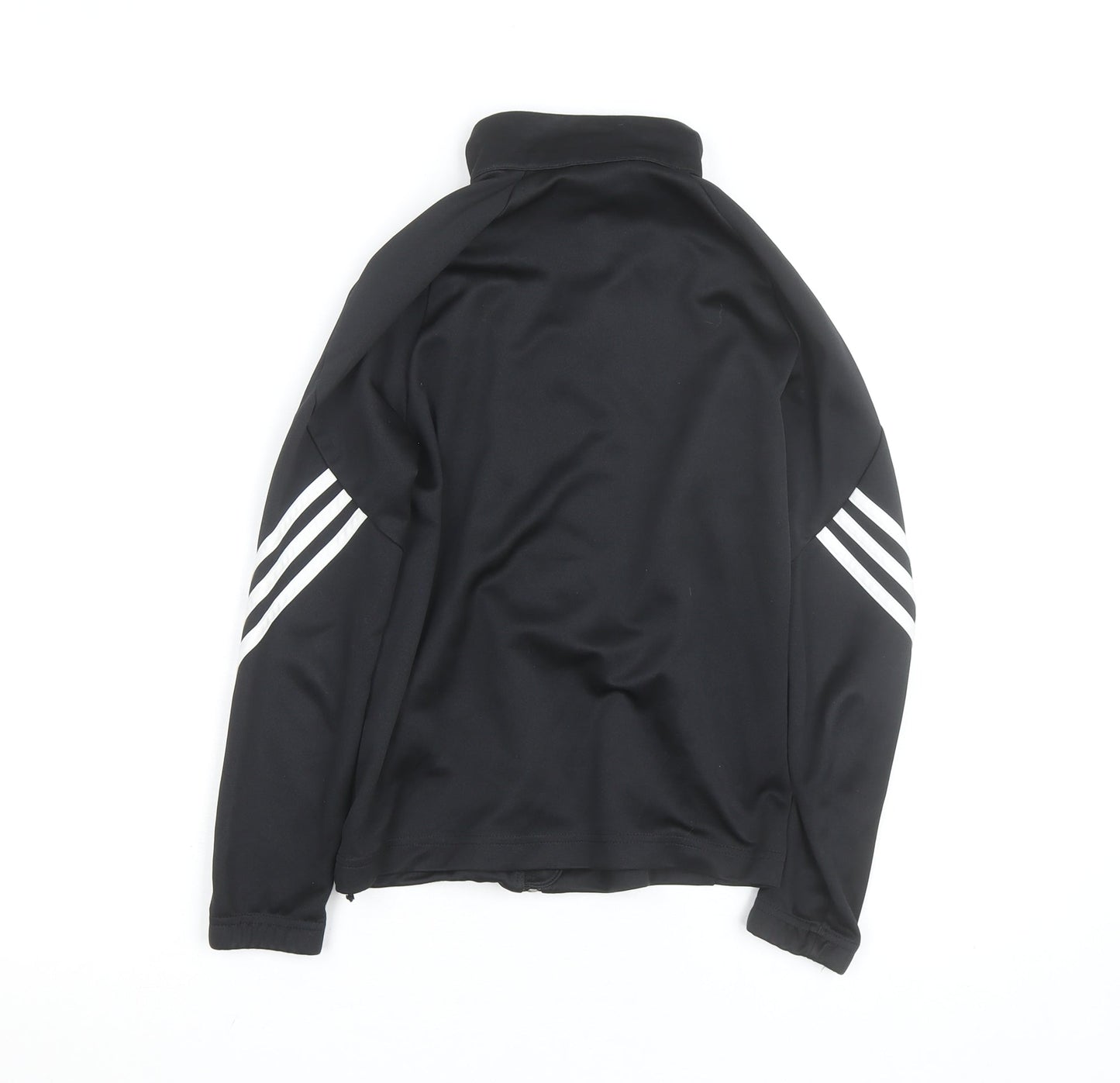 Adidas Boys Black 9-10 Years Track Jacket Climalite Full Zip Sports Top