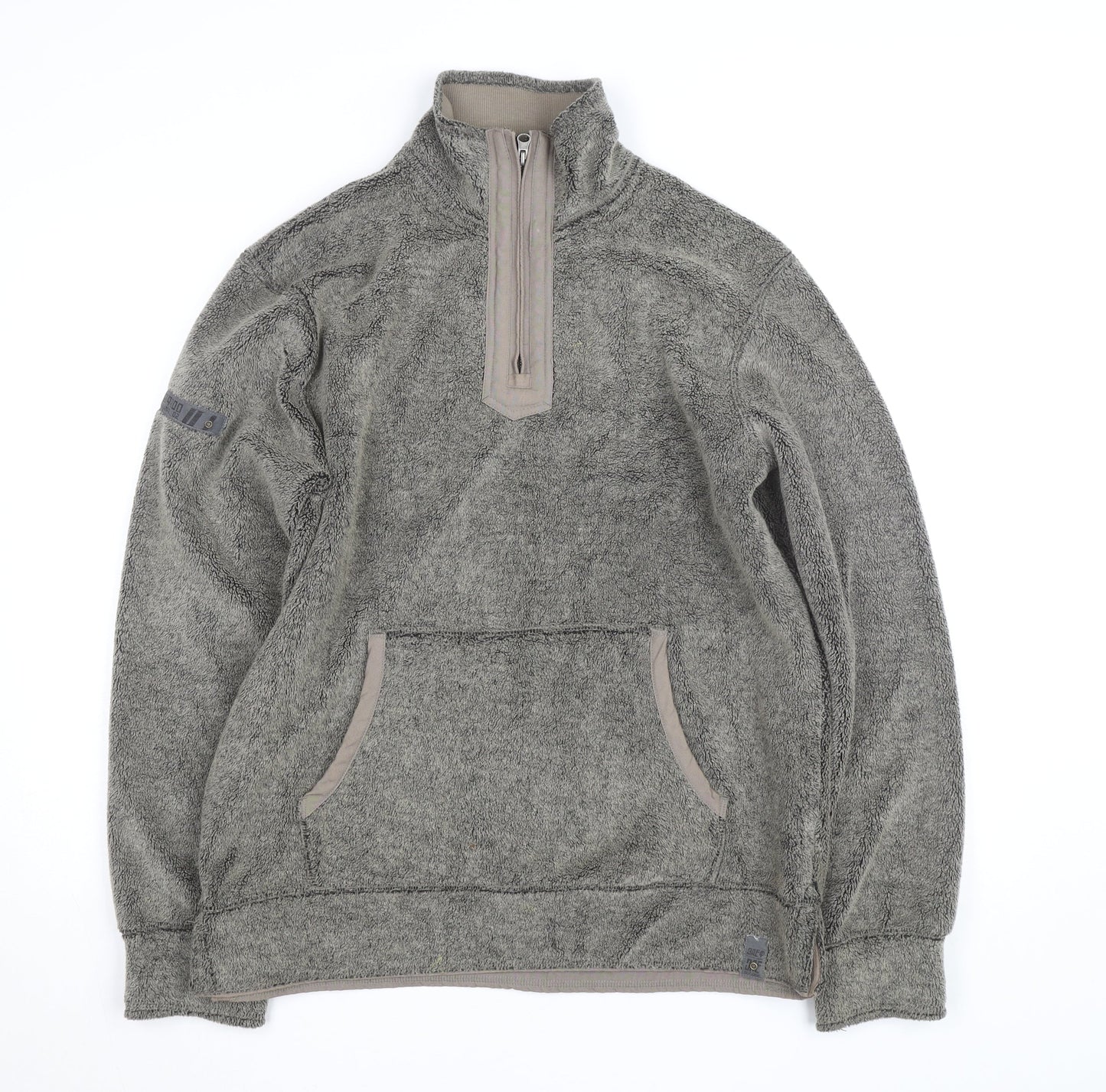 Next Men's Grey Fleece 1/4 Zip Active Jacket Size M Regular Fit