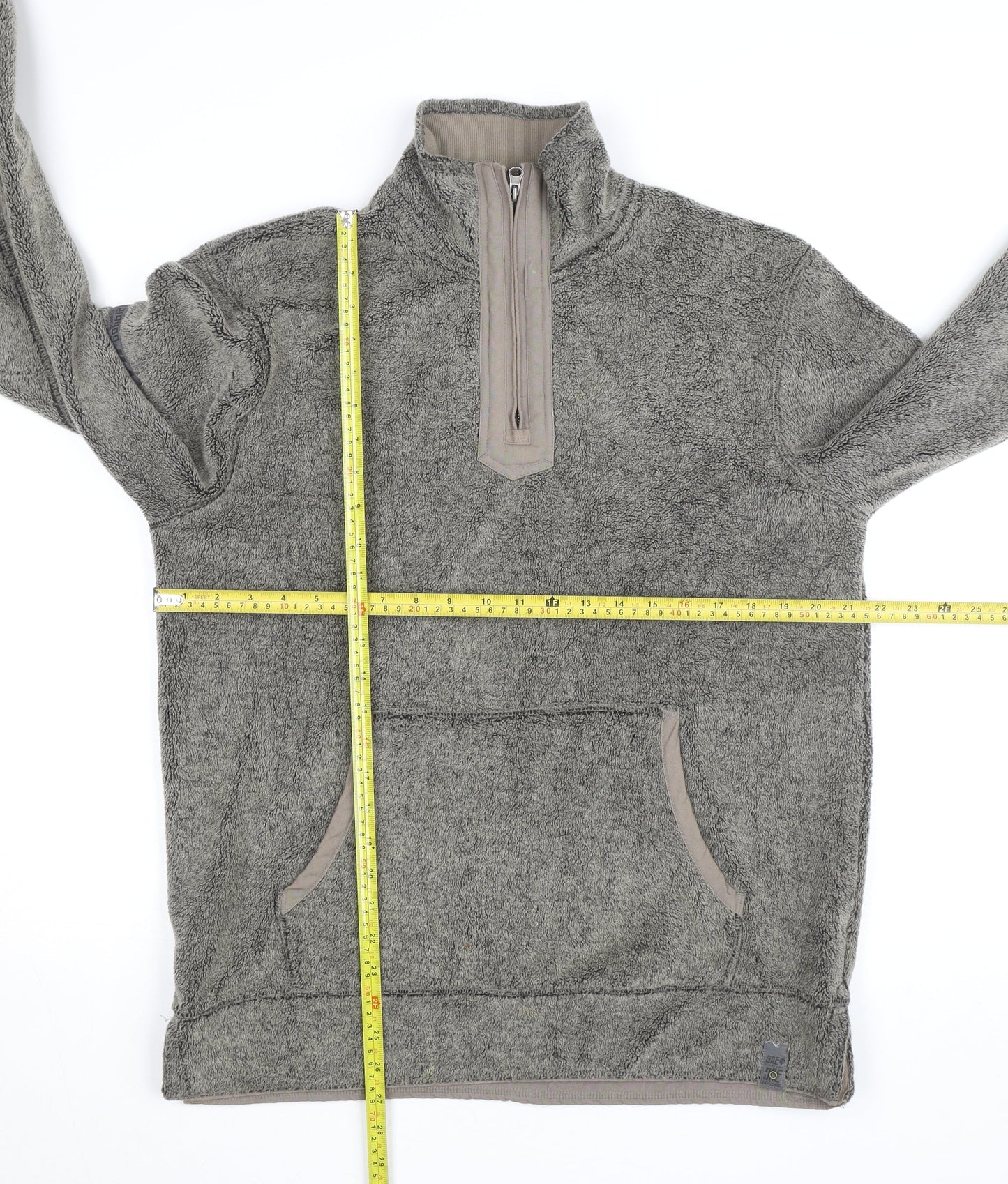 Next Men's Grey Fleece 1/4 Zip Active Jacket Size M Regular Fit
