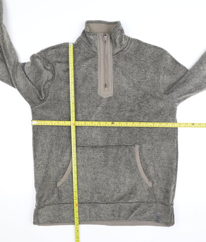 Next Men's Grey Fleece 1/4 Zip Active Jacket Size M Regular Fit