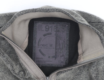Next Men's Grey Fleece 1/4 Zip Active Jacket Size M Regular Fit