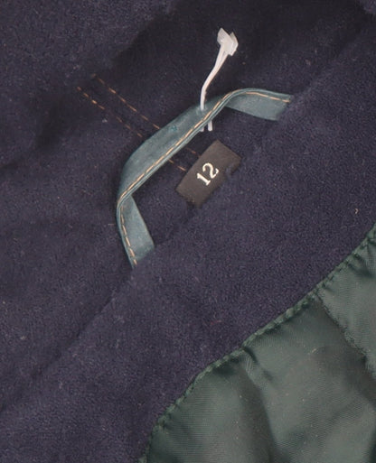Nuage Women's Green Hooded Long Rain Coat Size 12 Waterproof Toggle Style
