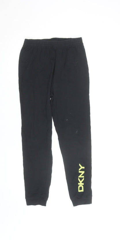 DKNY Teens Black Jogger Sweatpants Size 12 Cotton Blend