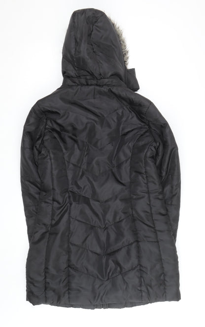 Esmara Women's Black Long Puffer Coat Hooded Size 12