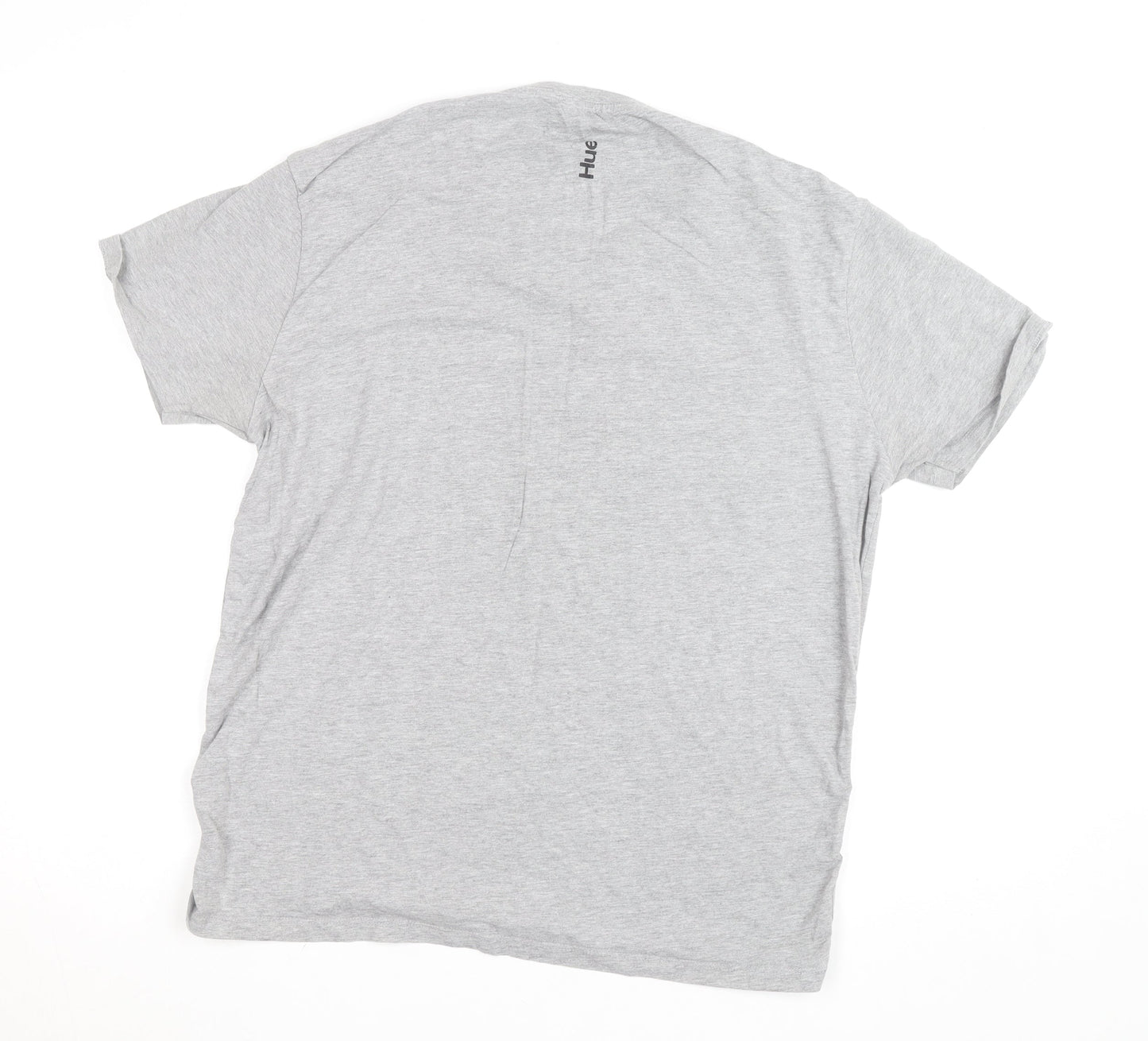 Huel Mens Grey XL Crew Neck Short Sleeve Cotton T-Shirt