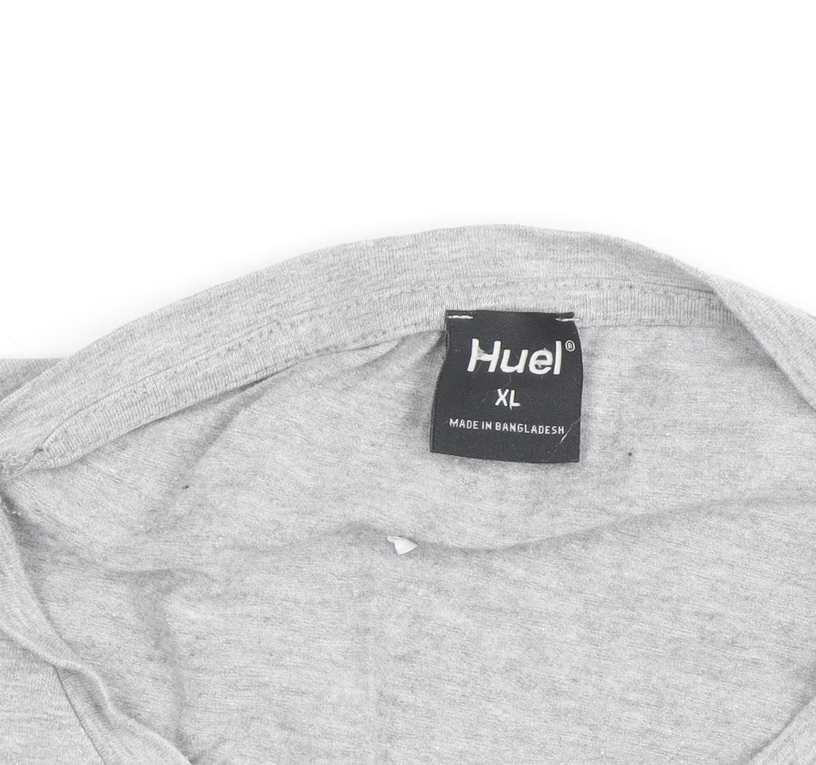 Huel Mens Grey XL Crew Neck Short Sleeve Cotton T-Shirt