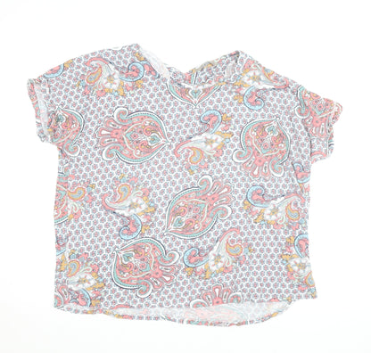 Marks and Spencer Women’s Multicoloured Paisley Short Sleeve Blouse UK 20
