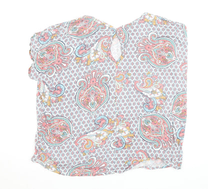 Marks and Spencer Women’s Multicoloured Paisley Short Sleeve Blouse UK 20
