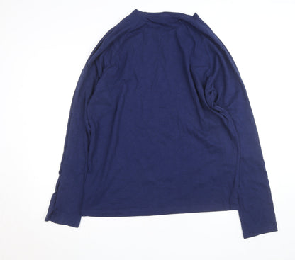 Tommy Hilfiger Men Blue XL Long Sleeve Cotton Crew Neck Top