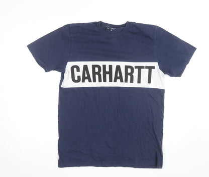 Carhartt Men's Blue Logo Short Sleeve Crew Neck T-Shirt Size M