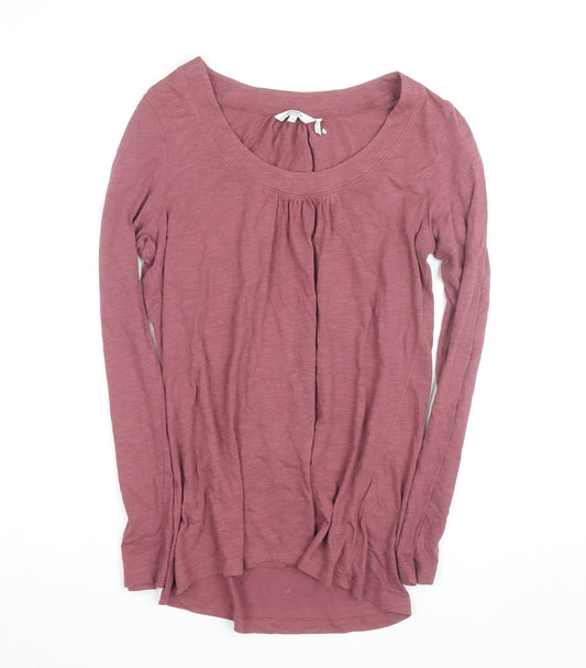 FatFace Women Pink Long Sleeve Basic Cotton T-Shirt Size 10