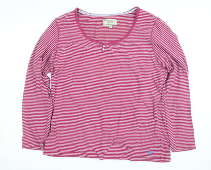 Maine New England Women’s Pink Striped Long Sleeve Cotton T-Shirt UK 18