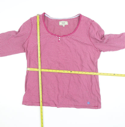Maine New England Women’s Pink Striped Long Sleeve Cotton T-Shirt UK 18