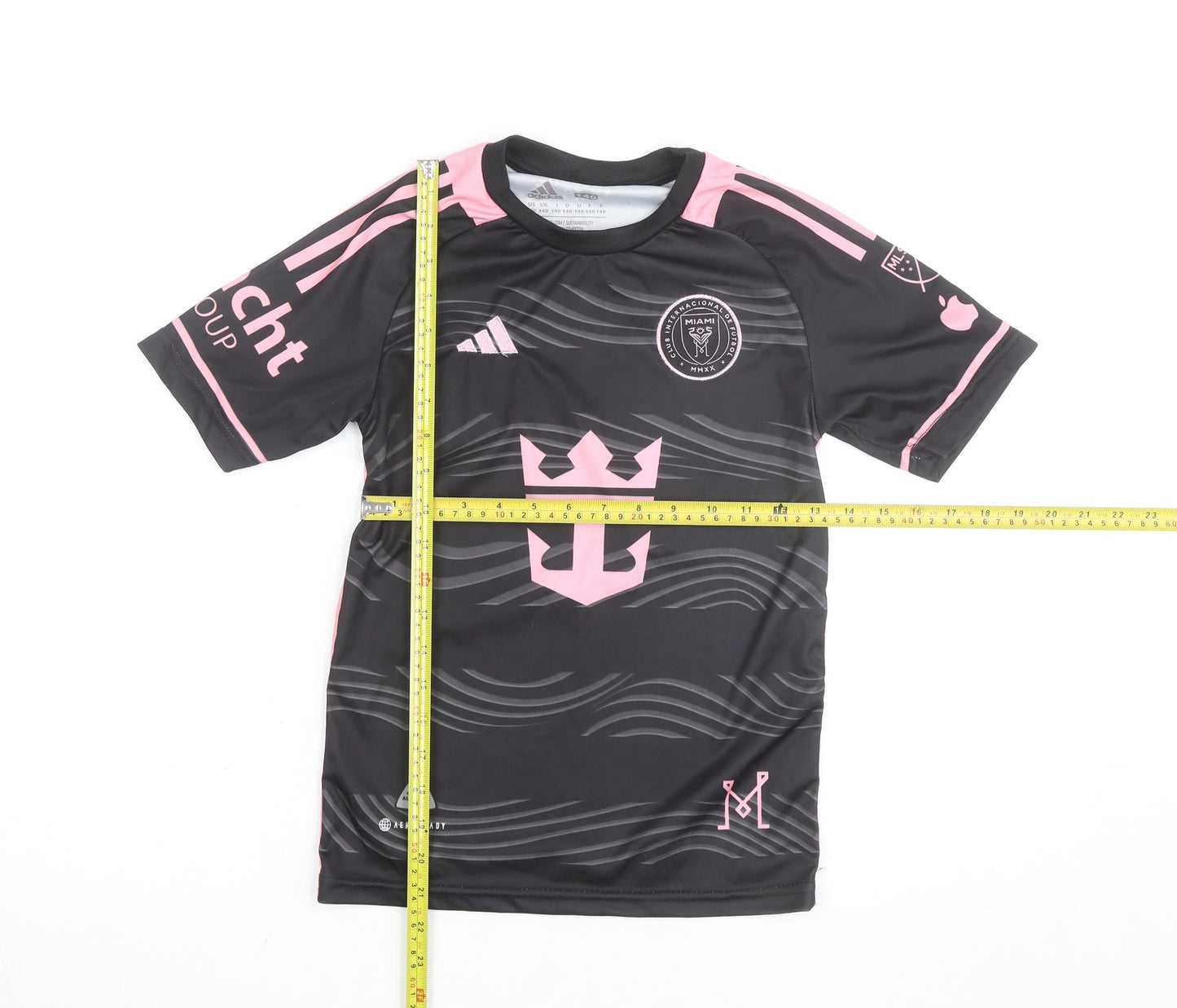 Adidas Boys Black Pink Inter Miami Messi #10 Football Jersey 12 Years