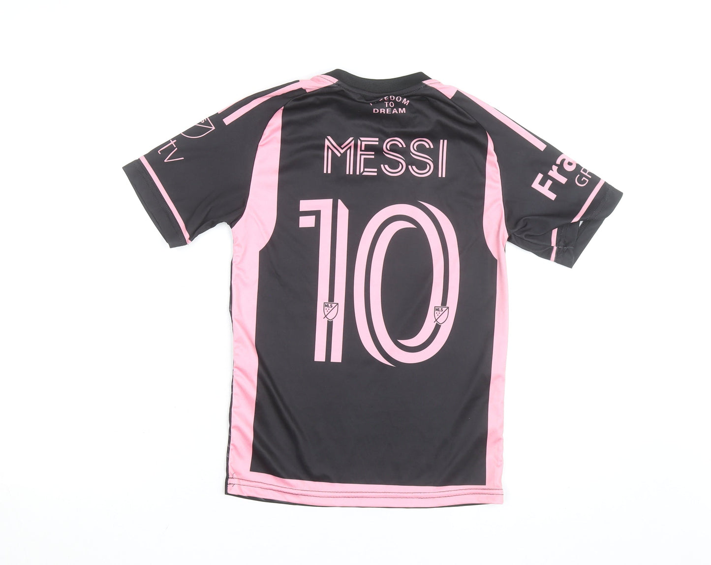 Adidas Boys Black Pink Inter Miami Messi #10 Football Jersey 12 Years