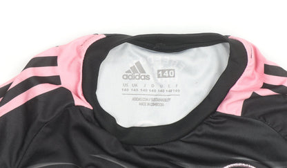 Adidas Boys Black Pink Inter Miami Messi #10 Football Jersey 12 Years