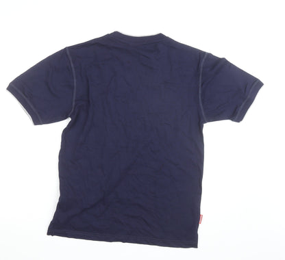 Slazenger Men's Navy Blue Crew Neck Cotton T-Shirt Size S
