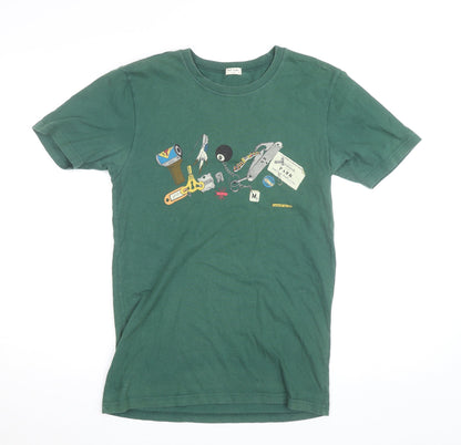 Paul Smith Men's Green Graphic Cotton T-Shirt Small