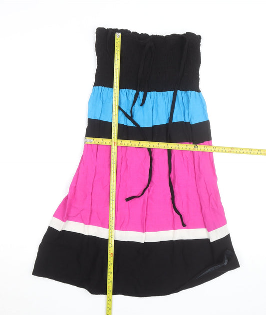 Marks and Spencer Women Multicoloured S Strapless Colourblock Dress