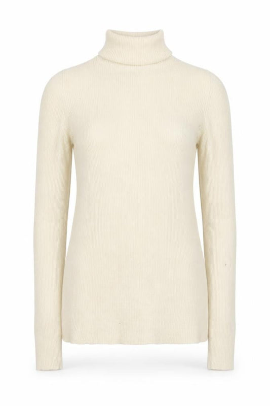 Uniqlo Womens Ivory Wool Roll Neck Jumper Size S Slim Fit