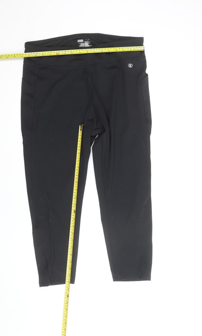Dunnes Stores Womens Black XL Cropped Leggings with Pockets